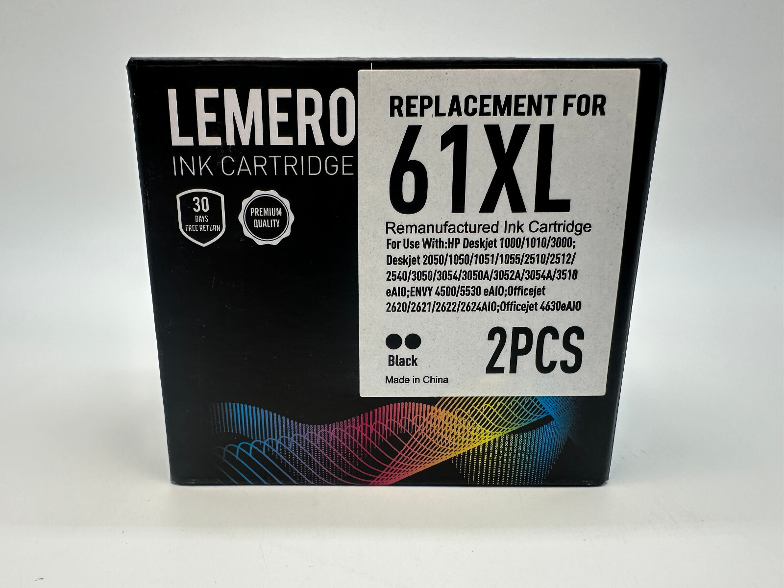 Lemero Ink Cartridge Replacement for 61XL HP Deskjet, Envy, Officejet- 2 Pieces