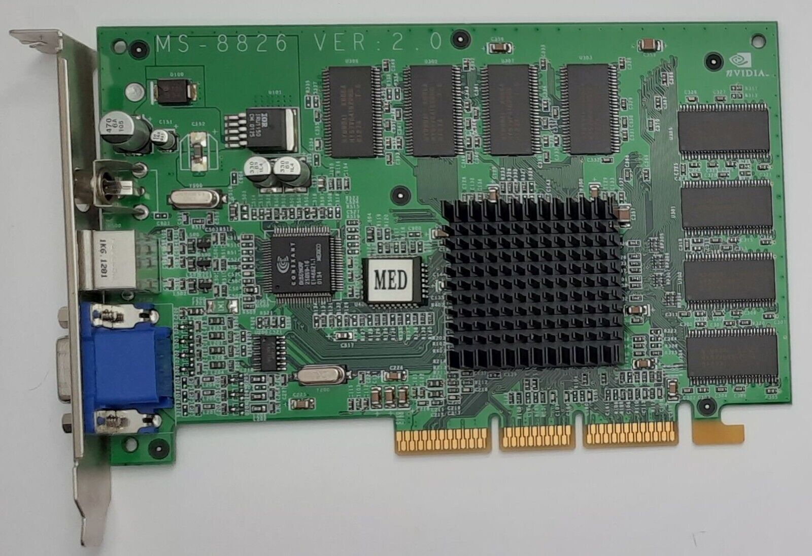 MSI MS-8826 AGP Graphics Card (Nvidia GeForce2 MX400, 64MB, Retro, 2001)