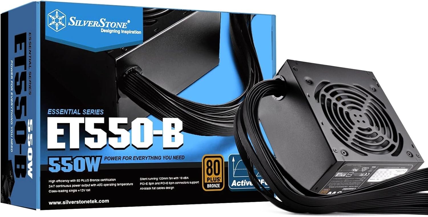 SilverStone Technology 550 Watt 80 Plus Bronze ATX PSU with Flat Black Cables