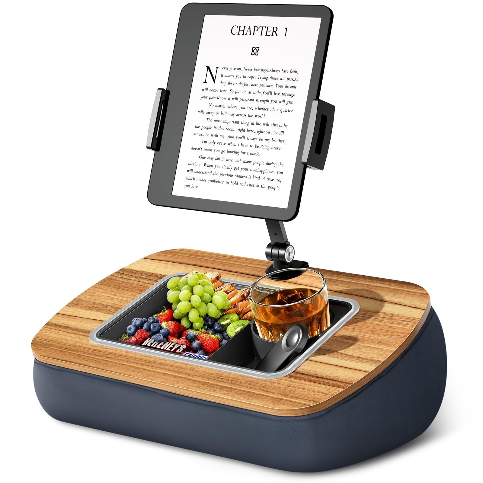 ERGONOV Tablet Pillow Stand for Lap Use,Adjustable iPad Holder with Snack Bow...