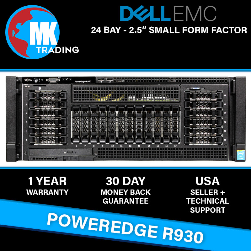 Dell PowerEdge R930 24B SFF 4U Server -V1- Choose CPUs/RAM/Drives - Wholesale