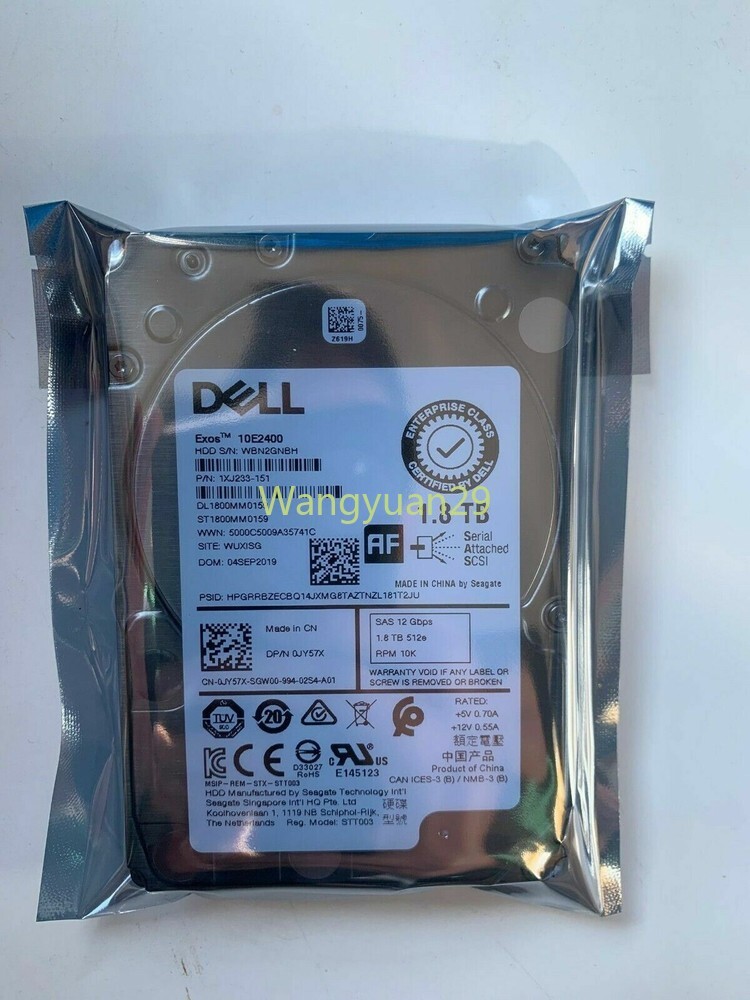 FOR Dell JY57X 1.8TB 10K 2.5'' 12Gbps SAS Hard Drive ST1800MM0159 0JY57X