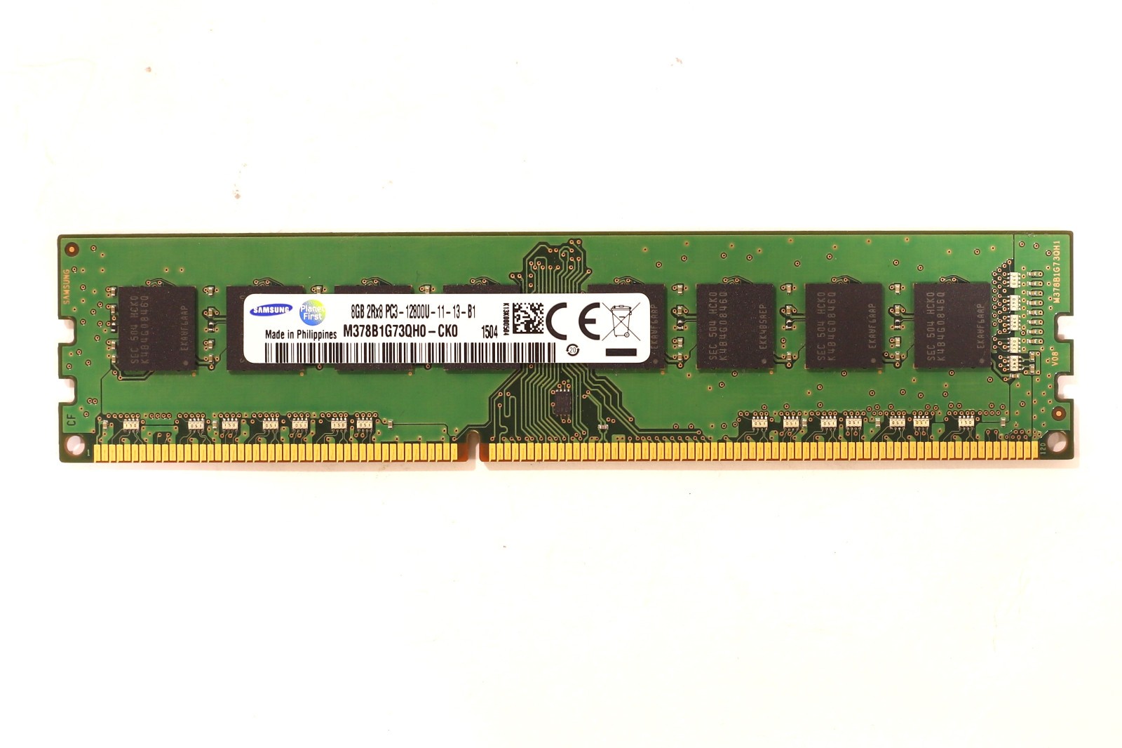 Samsung 8GB 2Rx8 PC3-12800U-11-13-B1 Non-ECC Unbuffered Memory M378B1G73QH0-CK0
