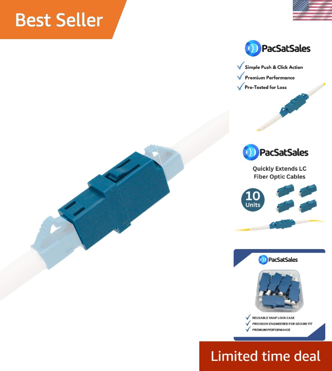 LC Fiber Coupler 10 Pack - Single Mode LC Coupler Set - Every LCUPC Fiber Con...