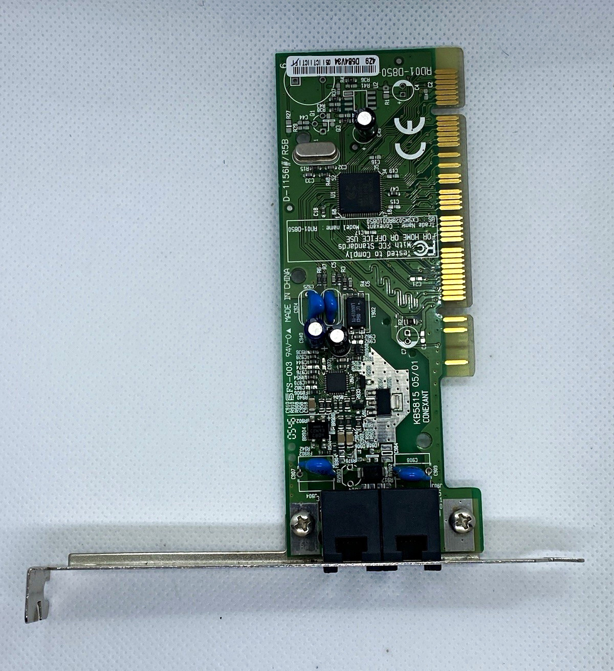 LiteOn Conexant PCI Fax/Modem Card — Model RD01-D850 — Line/Phone Ports