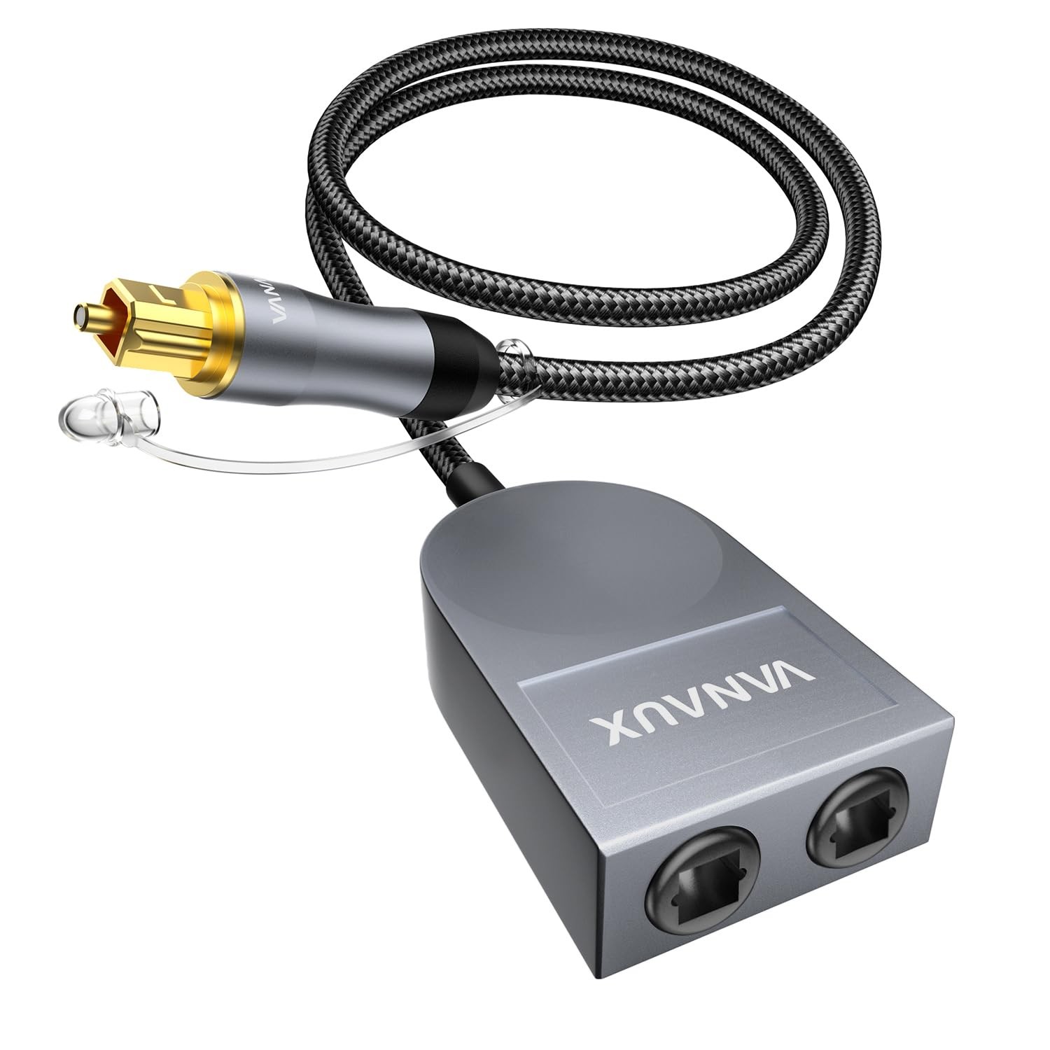 Fiber Optic 1 in 2 Out Toslink S/PDIF Digital Audio Splitter 1.6 ft Cable