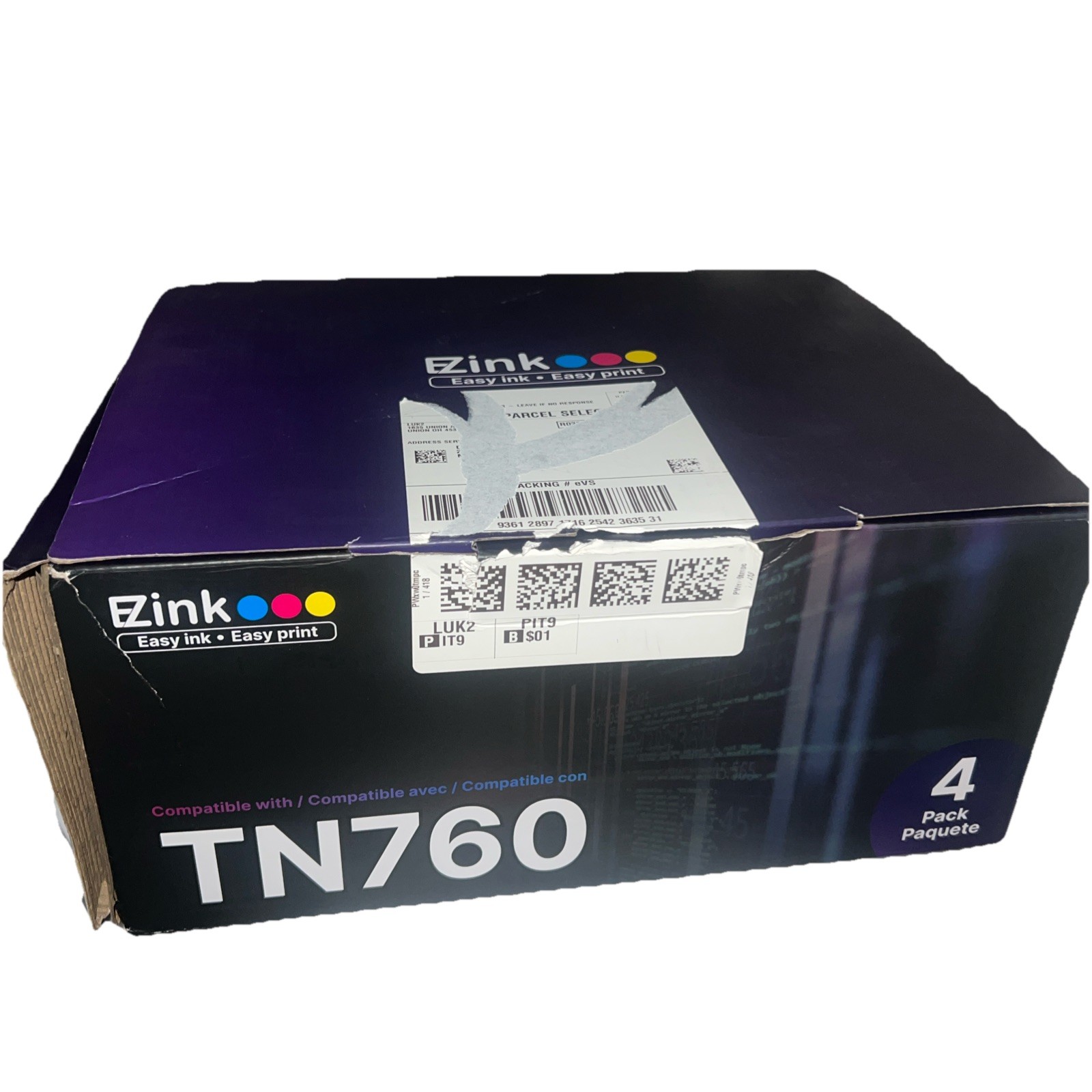 E-Z Ink TN760 4-Pack Black Ink Toner Cartridge for Brother Printers