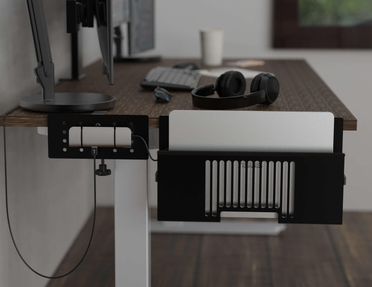 Side-Mount Laptop Desk Stand fits: Dell/Acer/ASUS/XPS/MacBook/Surface/Lenovo/HP