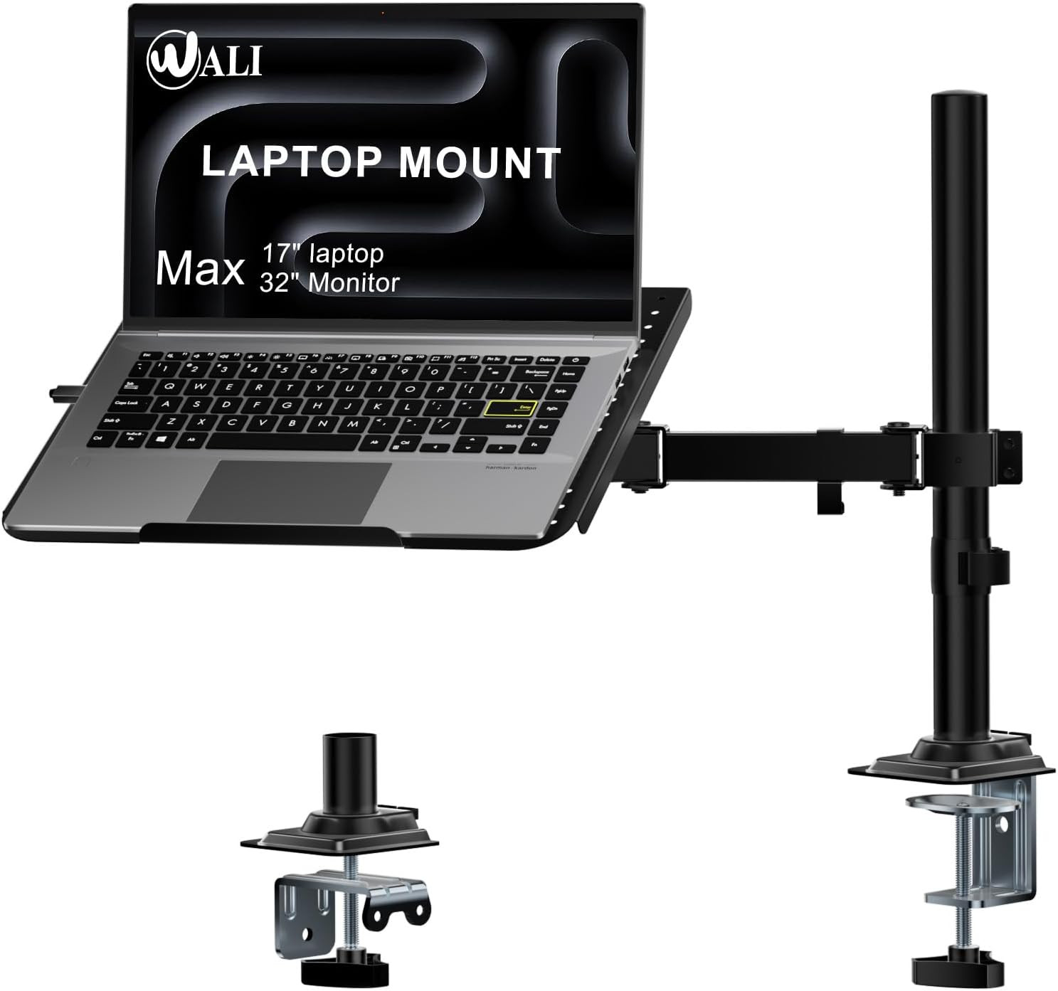 WALI Adjustable Laptop Desk Mount for 17 Inch Notebook or 32 Inch Screen