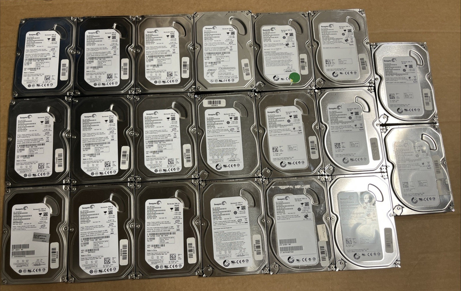 LOT of 20x Seagate 160GB SATA 3.5” Desktop Hard Drives - Mixed - Tested & Wiped