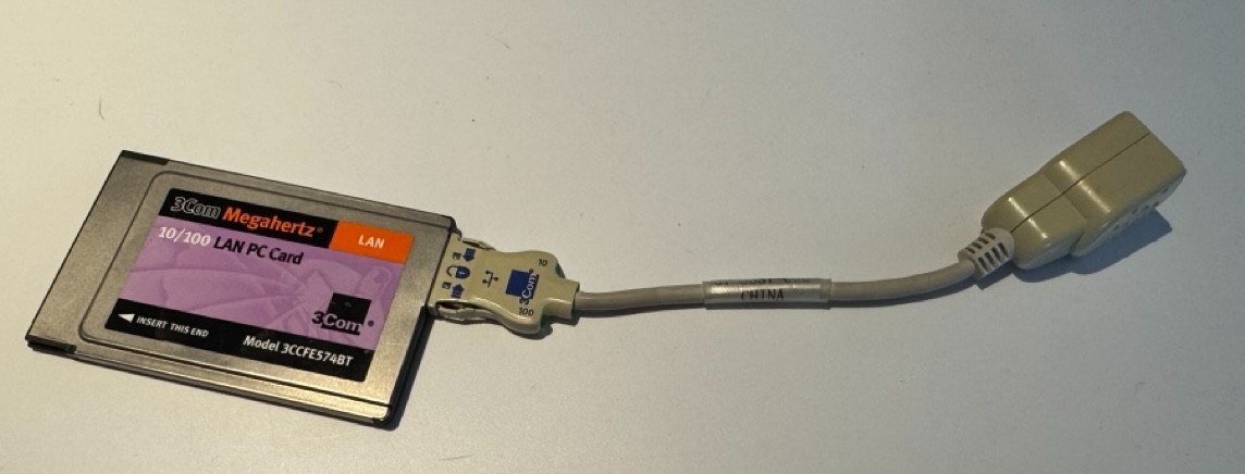 3Com Megahertz 10100 LAN PCMCIA PC Card Model 3CCFE574BT w dongle G2U