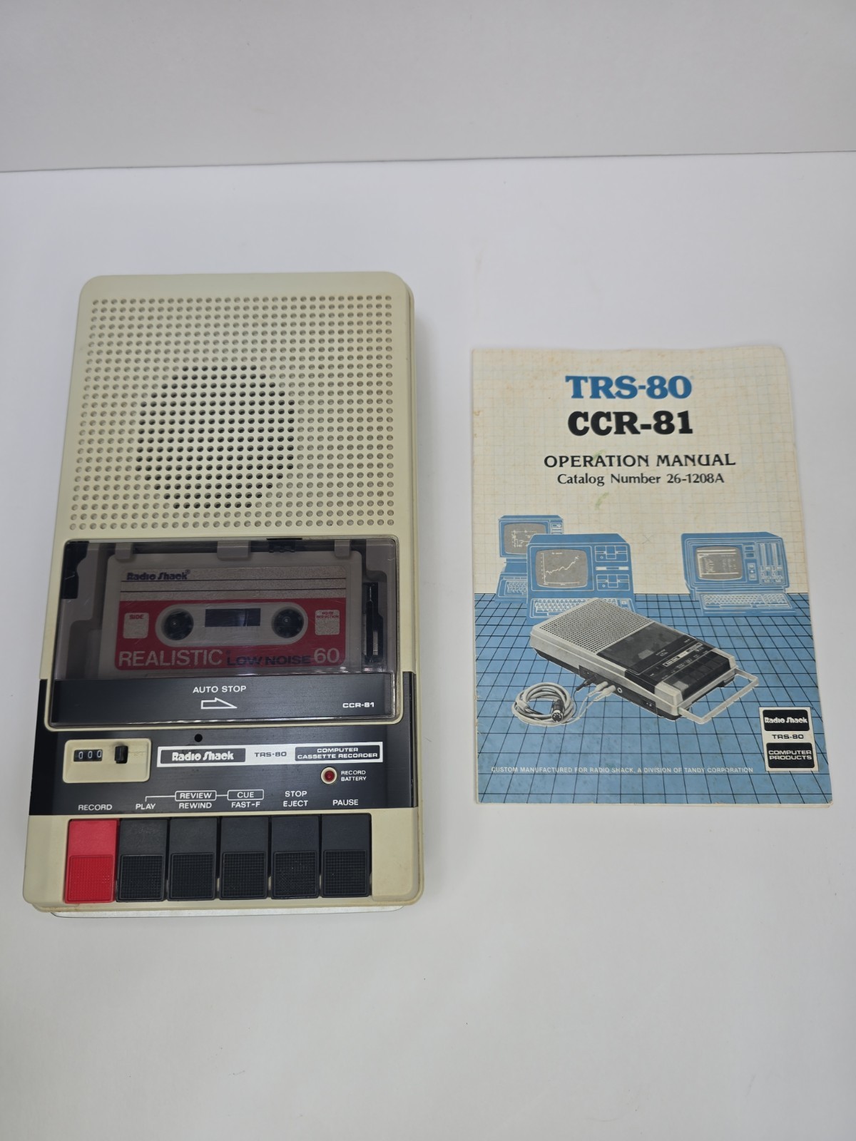 RadioShack TRS-80 CCR-81 Cassette Recorder/Player.  Tested/works + Duophone 
