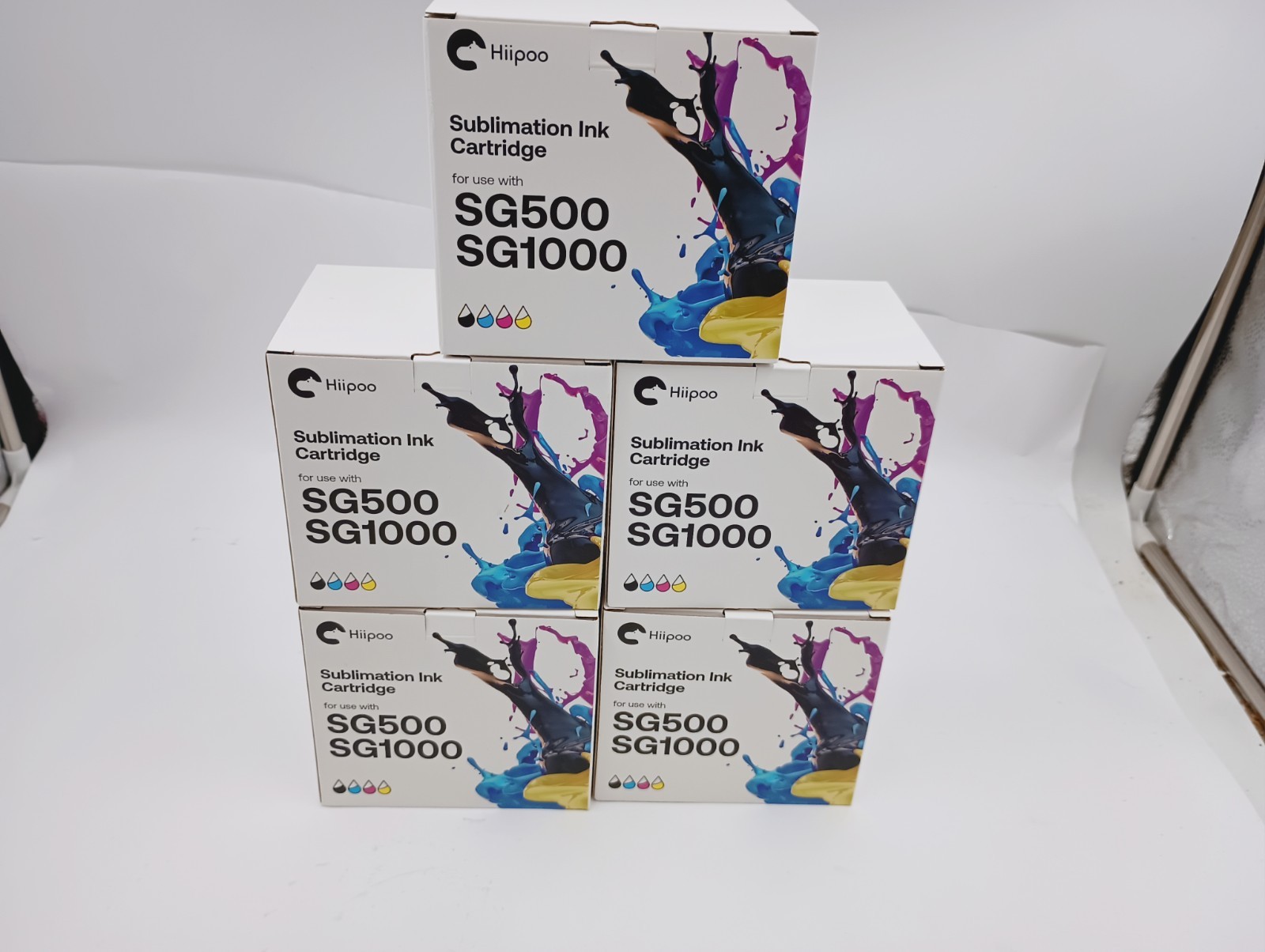 LOT OF (5) SETS HIIPOO SUBLIMATION INK FOR SAWGRASS VIRTUOSO SG500 SG1000 CMYK