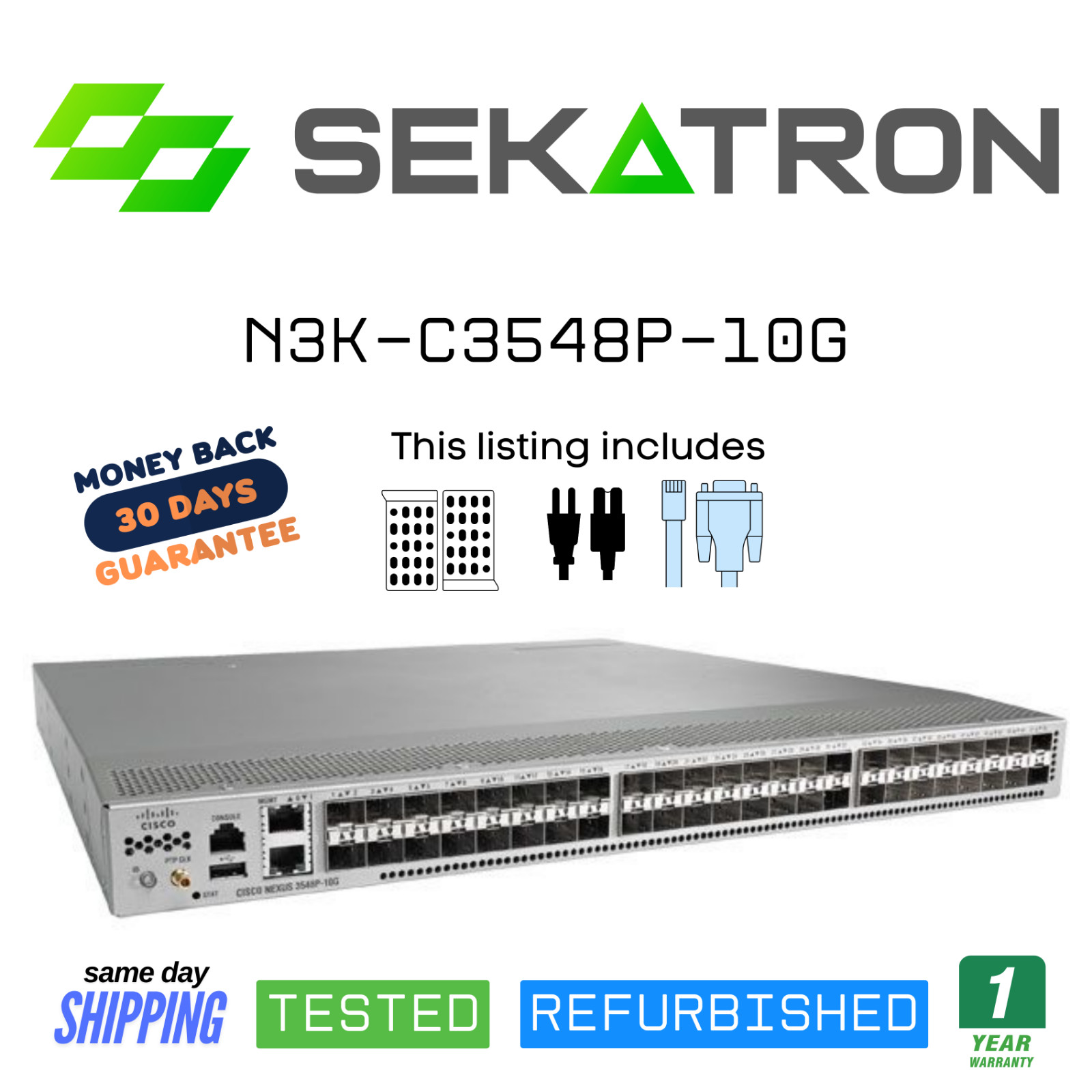 ♻️ Cisco N3K-C3548P-10G 48-Port 10G SFP+ Switch Ultra-Low Latency ⚡Fast Ship