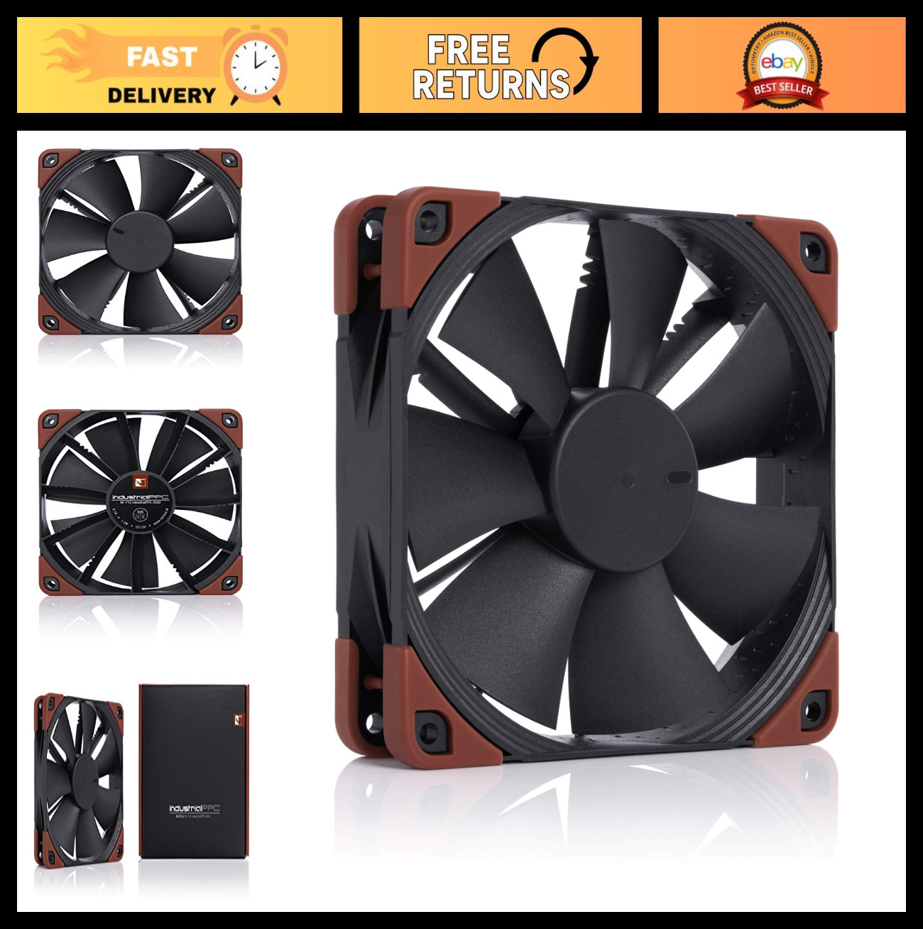 High-Performance 120mm Industrial PWM Fan, IP67 Waterproof, 2000 RPM, Quiet Cool