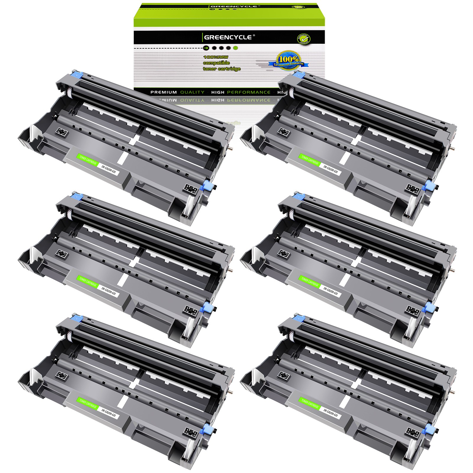 6 Pack DR620 Drum Compatible for Brother TN650 DR520 MFC-8890DW 8480DN HL-5370DW