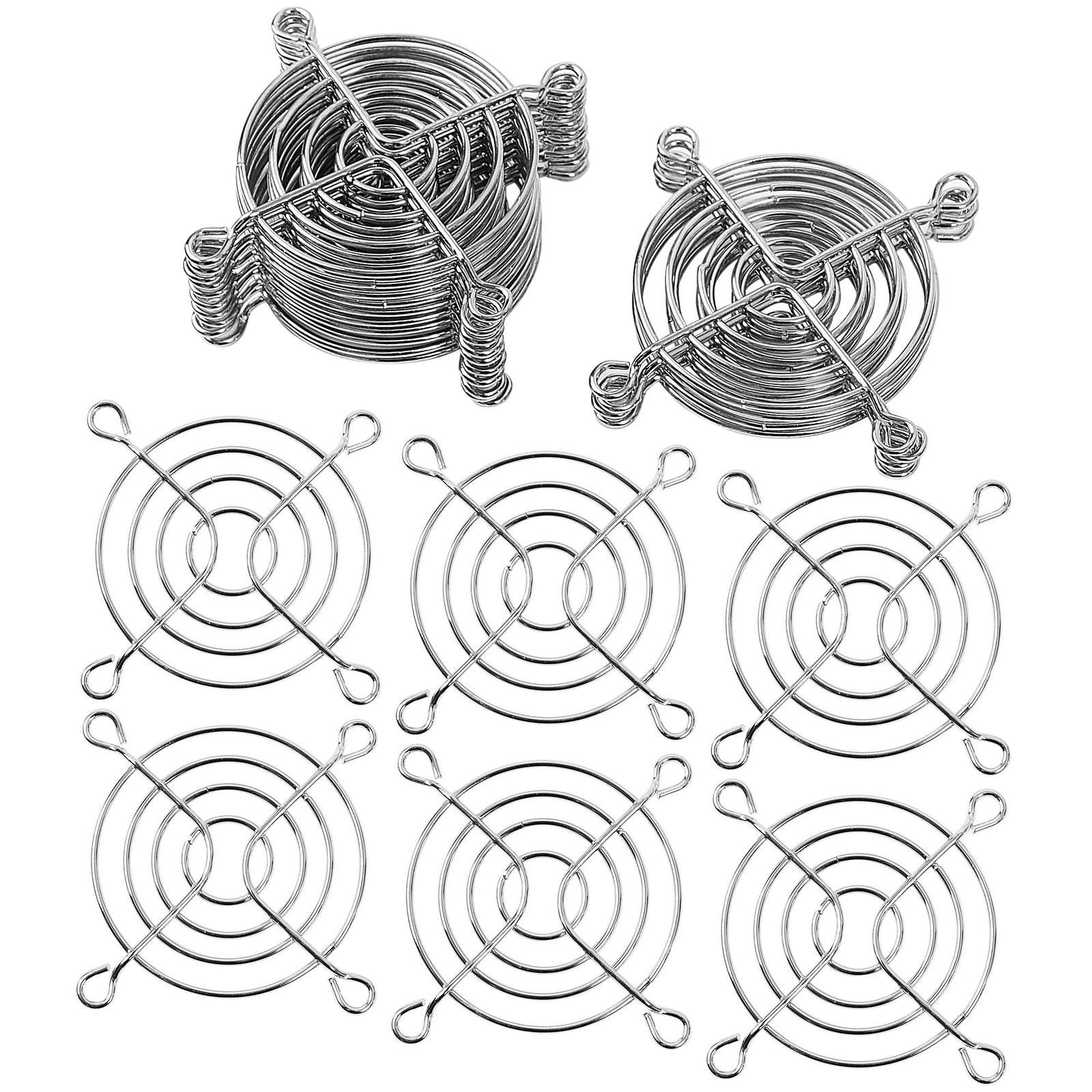 20pcs 60mm PC GPU CPU Cooling Fan Grill Guard Chrome Finger Protective