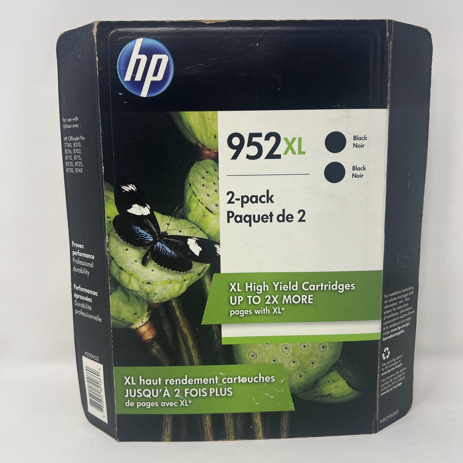 HP 952XL N9K29BN Black Ink Cartige - 2 Pieces
