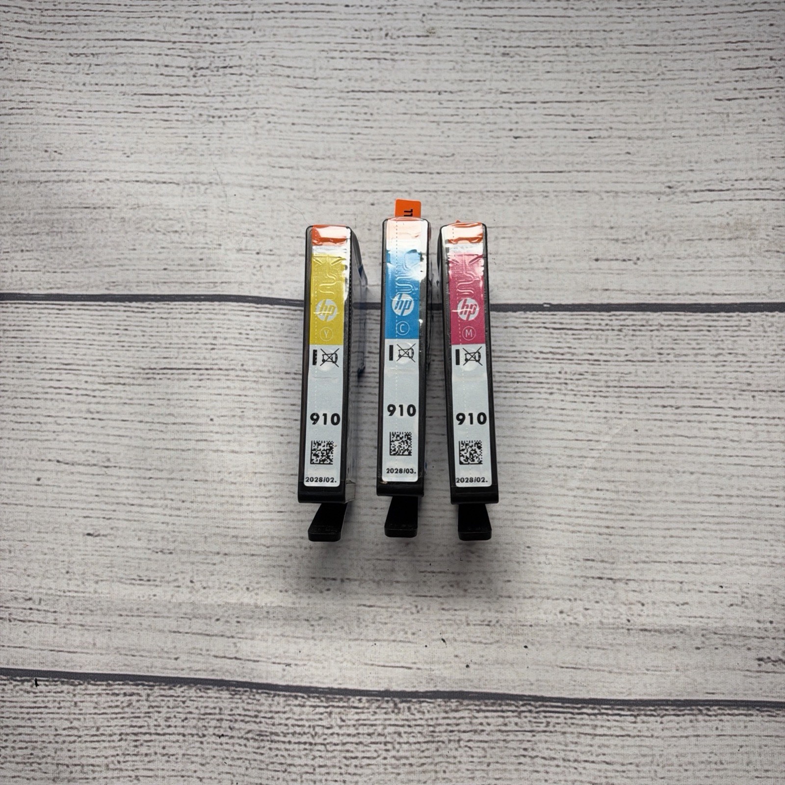 Genuine HP 910 3-Pack Color Ink Cyan Magenta Yellow New W/O Box Exp Nov 2027