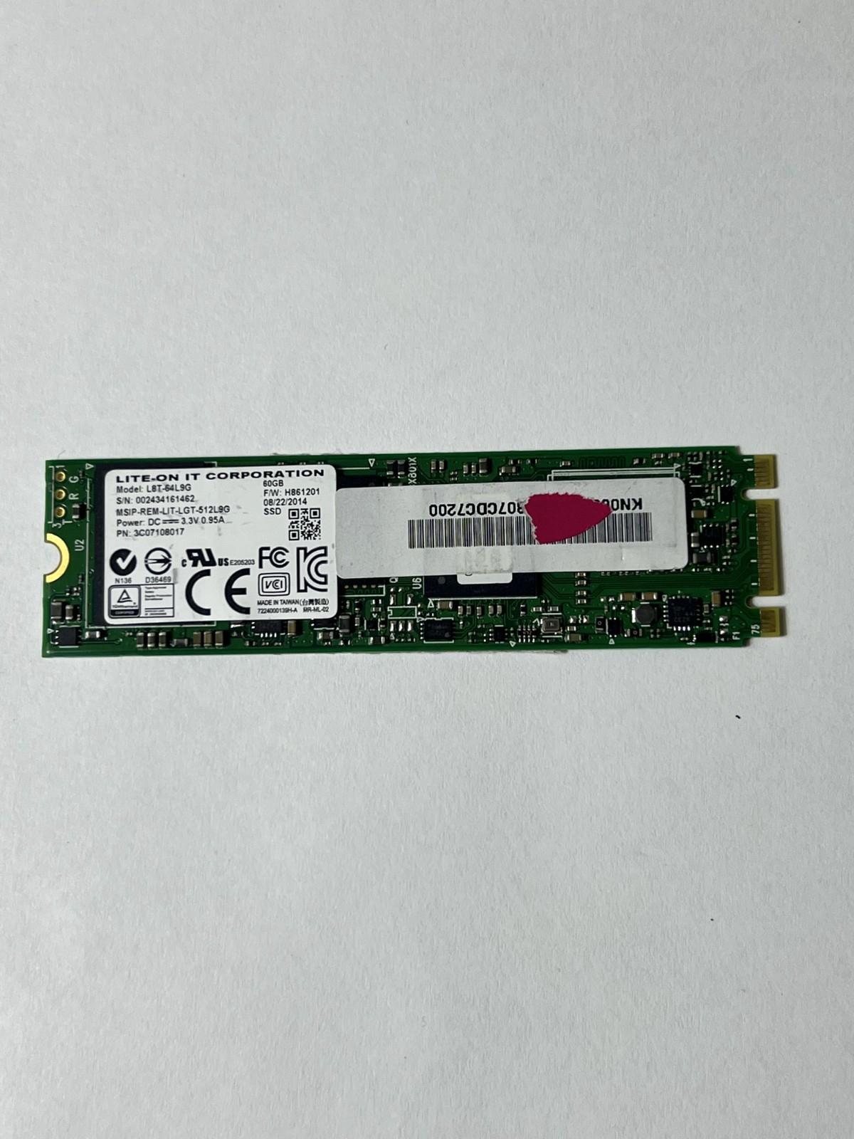 Lite-On IT Corporation L8T-64L6G HP P/N: 735315-002 60GB M.2 2280 SSD SATA Drive