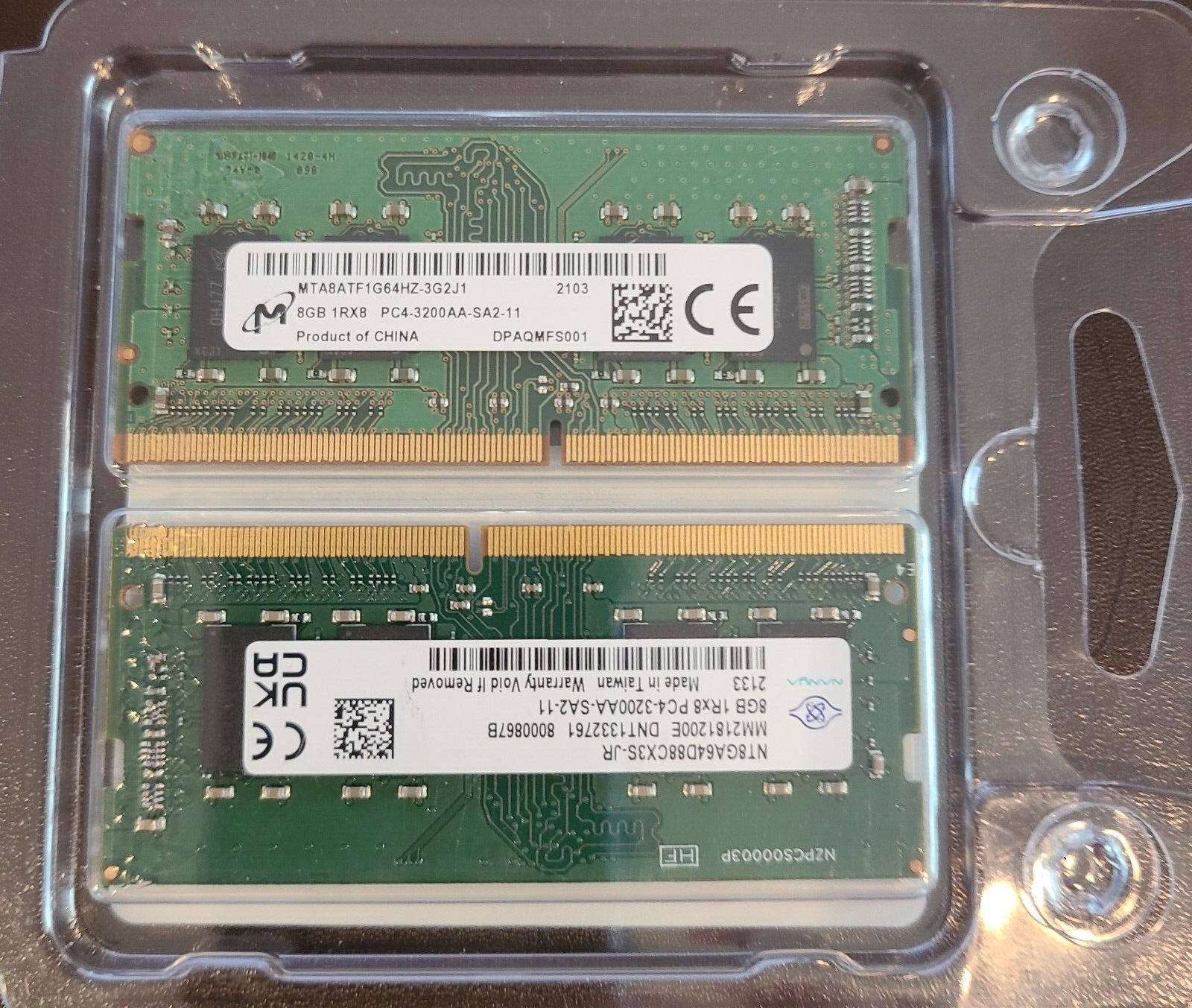 16GB (2x8GB) 1RX8 PC4-3200AA-SA2-11 laptop memory - Micron - Nanya