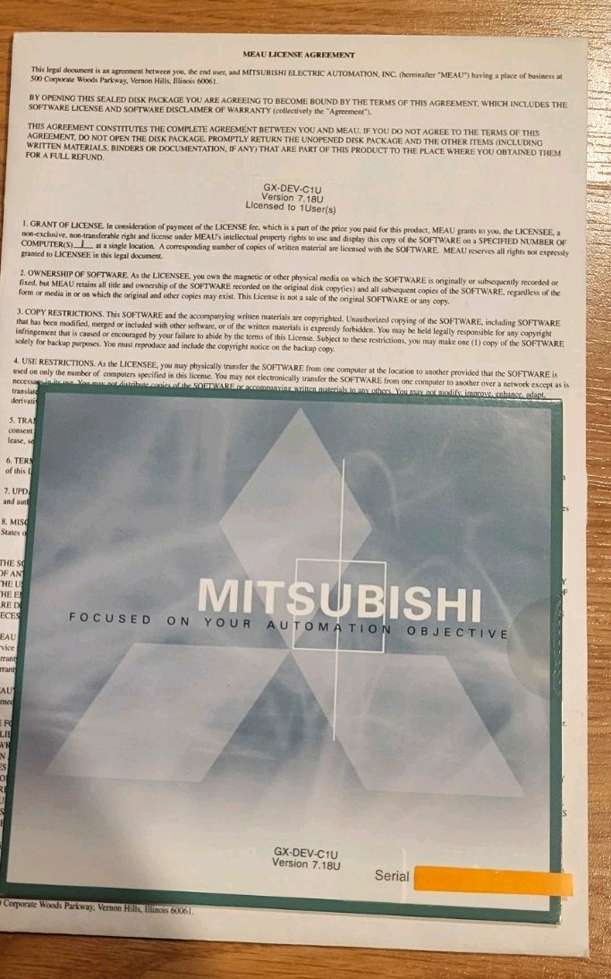 Mitsubishi GX-DEV-C1U Programming Software – Factory Sealed – Lot of 4