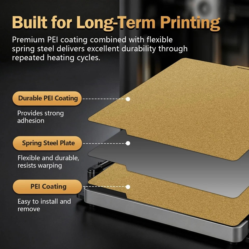 P2S Build Plate for Bambu Lab X2D/P1S/P1P/A1/X1C P1S/P2S/P1P/X1C/A1, Gold