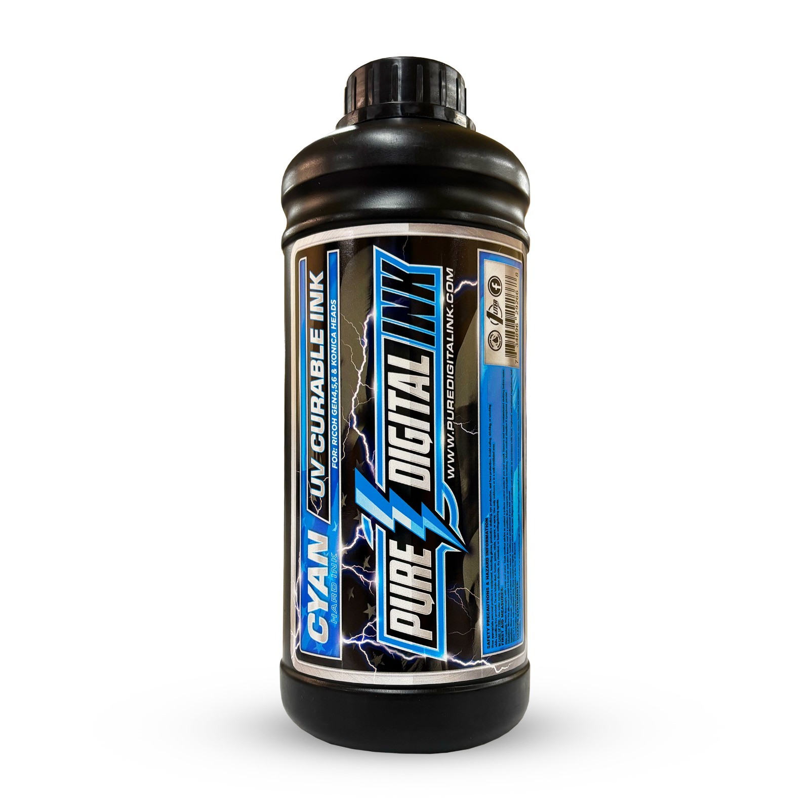 Pure Digital Ink UV CYAN 1 liter for Konica & Ricoh Gen 4,5,6 heads