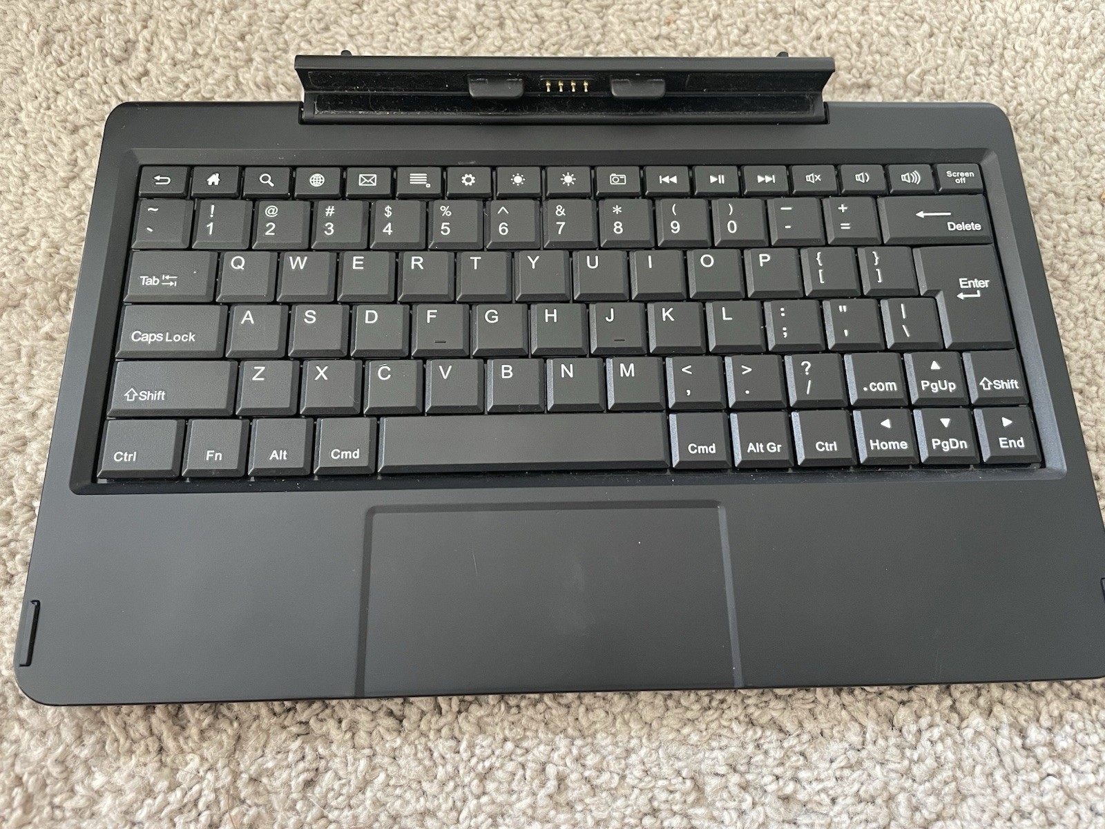 Black Keyboard Dock with Built-In Touchpad for Tablet QWERTY English 10 Inch