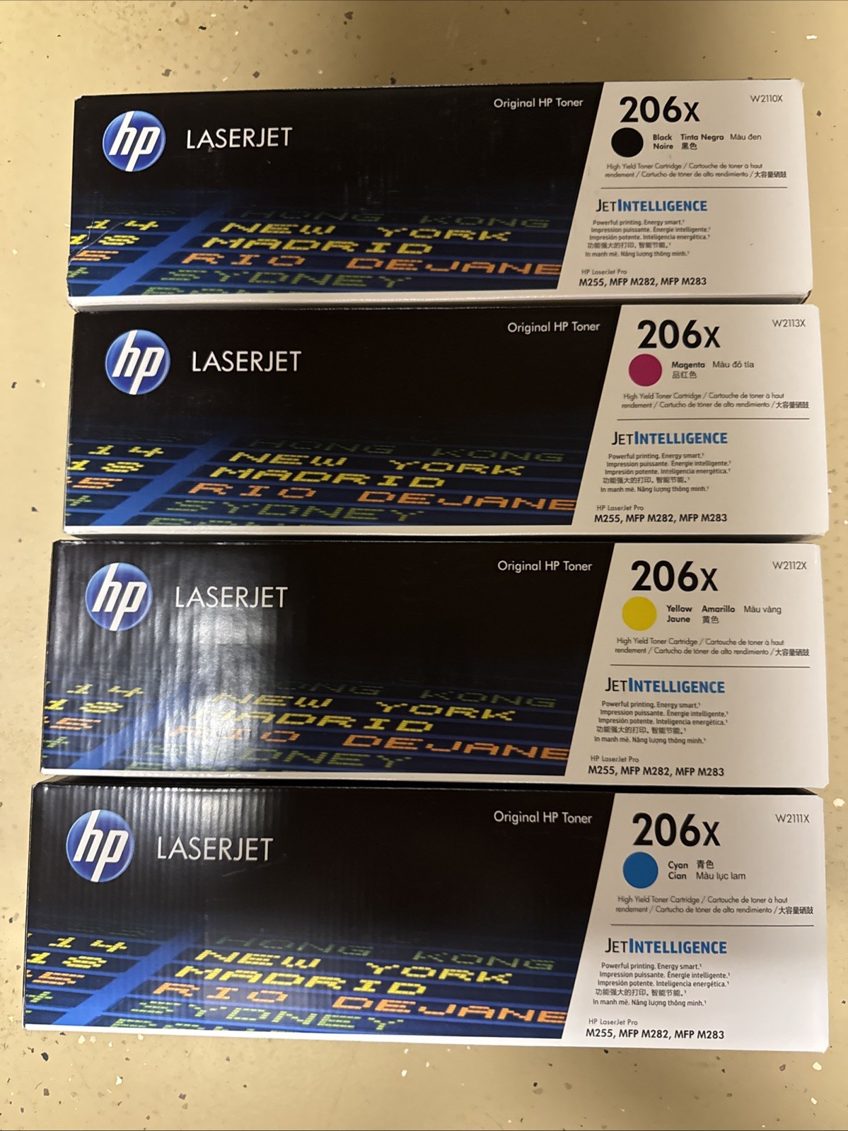HP 206X, W2110X, W2111X, W2112X, W2113X, High-Yield Toner Set for M282/M283/M255