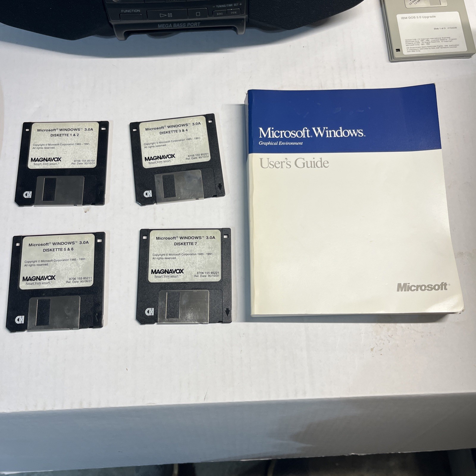 Microsoft Windows 3.0A Magnavox OEM 4 Disk Set + User’s Guide Vintage 1991