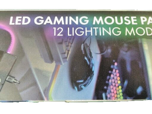 Vivitar LED Gaming Mouse Pad 12 Lighting Modes New Anti Slip New in Box