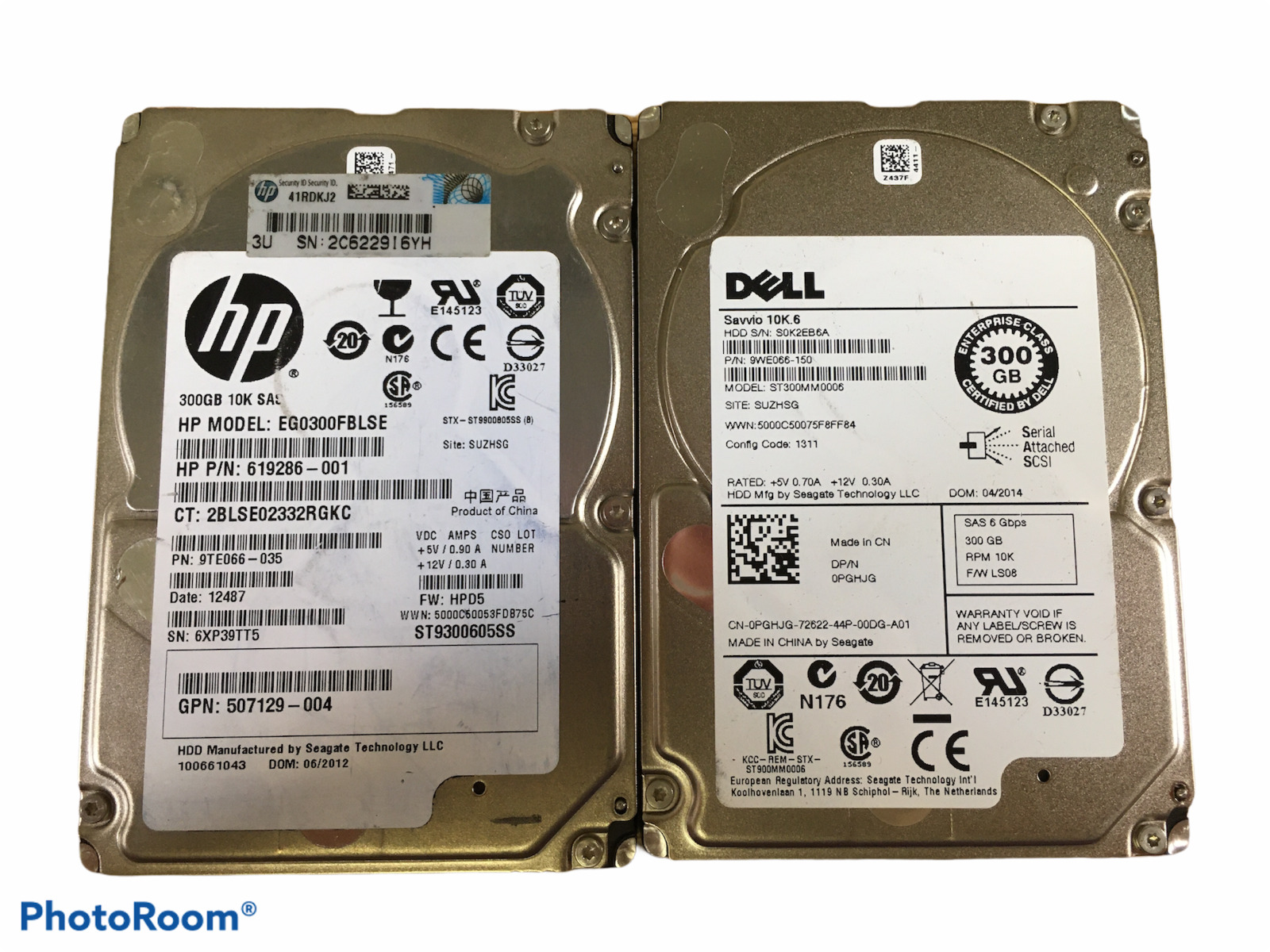 Mixed Lot of 2 Mixed Brand Dell / HP 300GB 2.5\