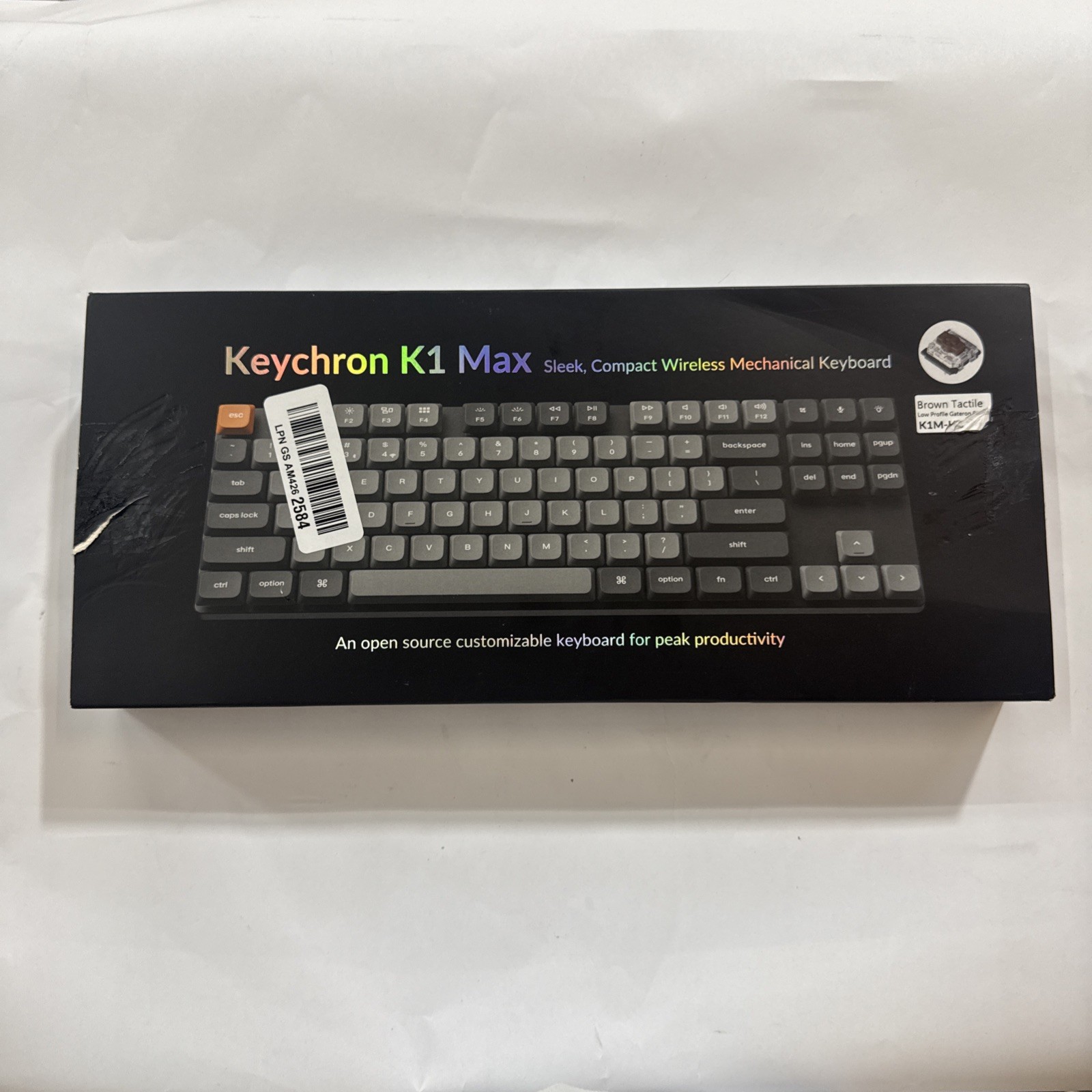 Open Box Keychron K1 Max Wireless Mechanical Keyboard Red Gateron Switch