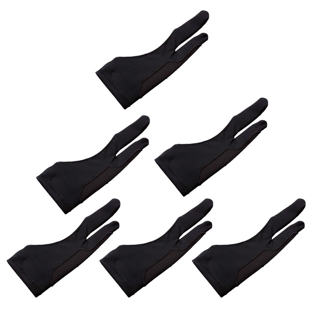 6Pcs Two Finger Gloves Tablet Drawing Gloves Two Fingers Gloves