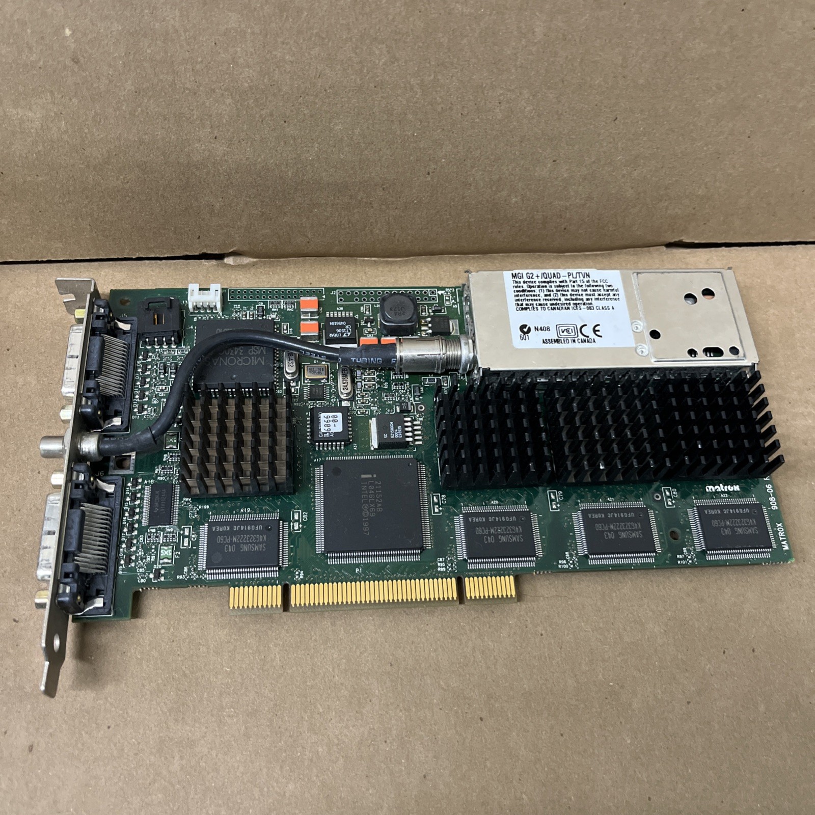 Video Graphics Card PCI IBM 25P1899 Matrox MGI G2+/QUAD-PL/TVN 906-07 G200 MMS