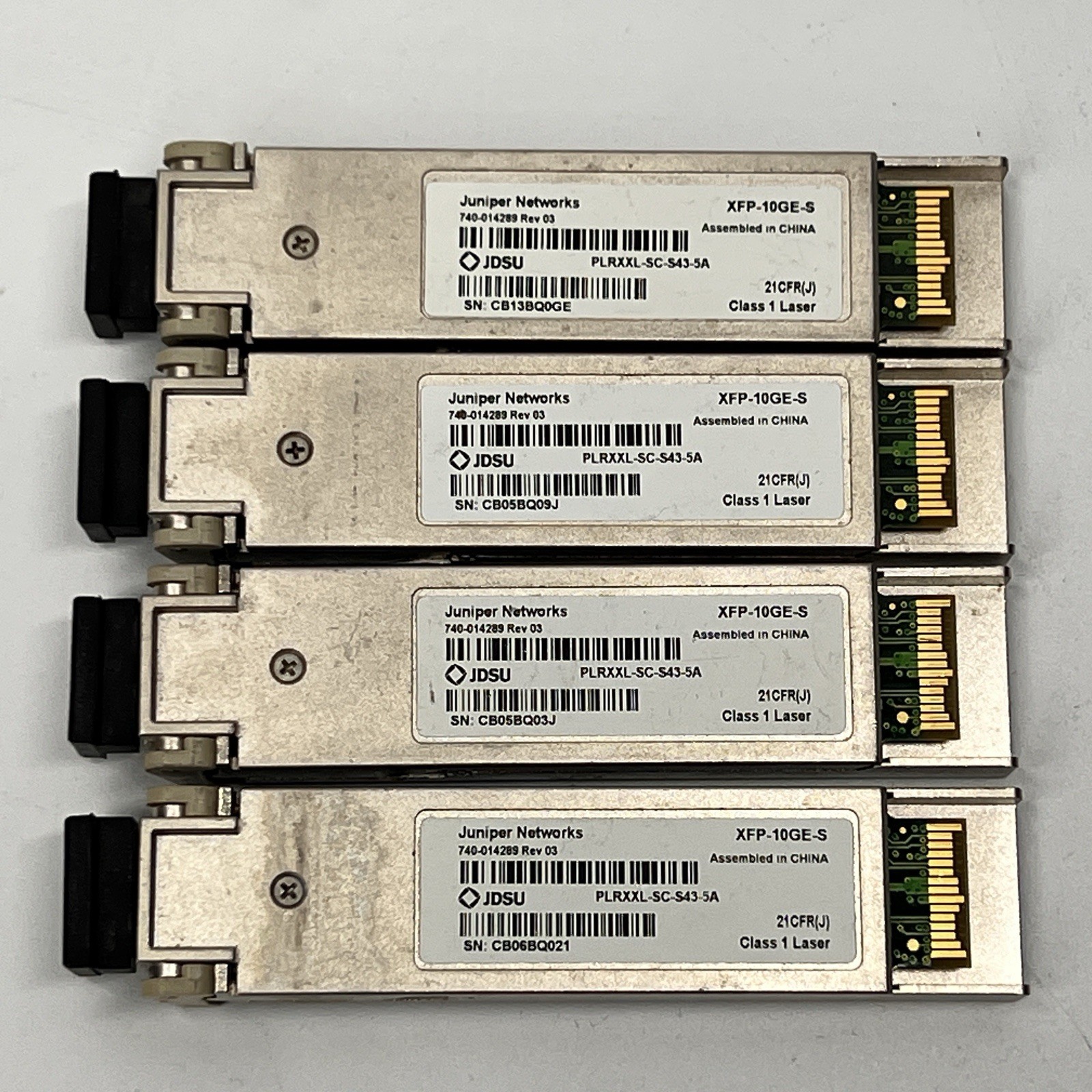 Juniper XFP-10GE-S 10GBASE-SR XFP Transceiver 740-014289 JDSU Lot of 4