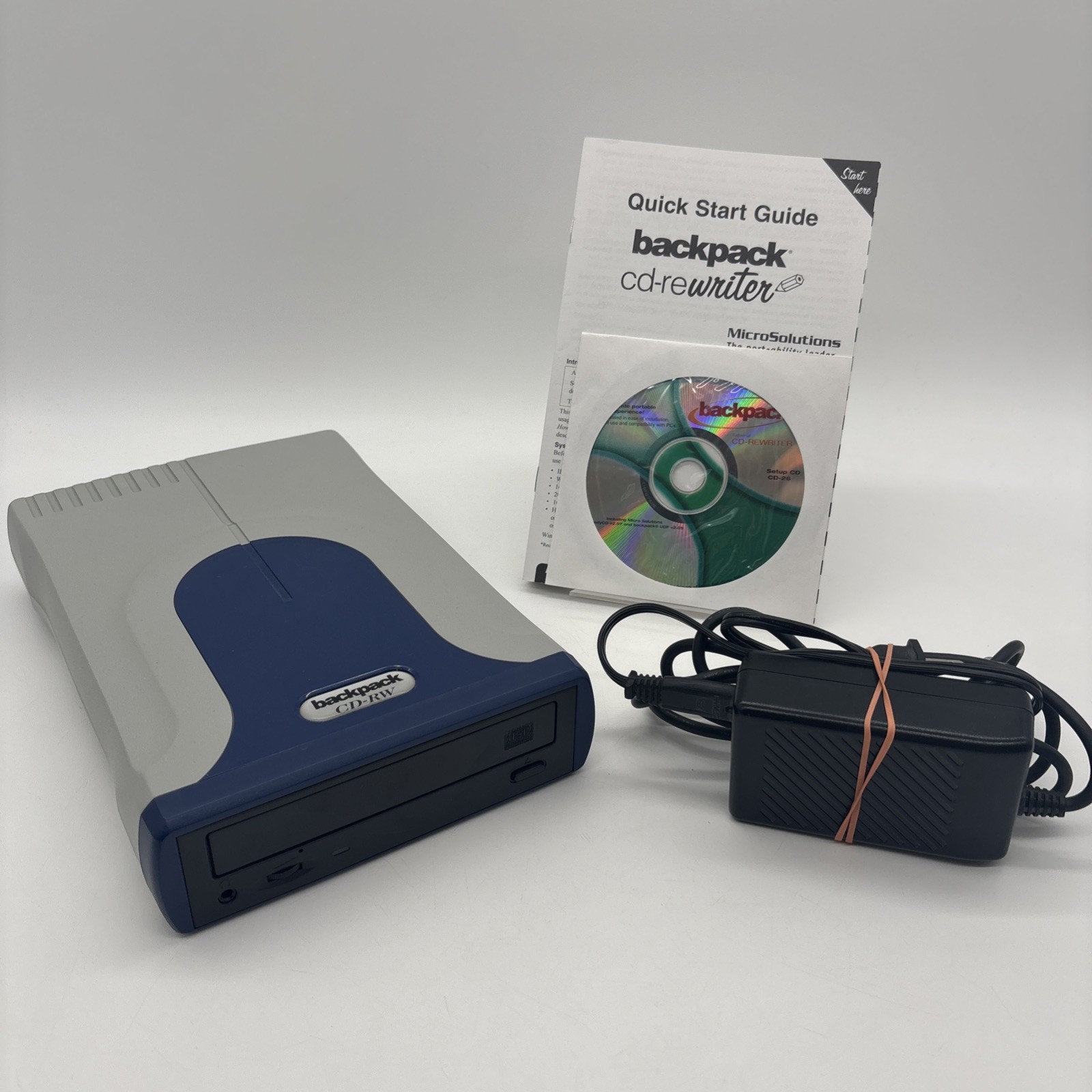 MicroSolutions Backpack CD‑ReWriter 232010 Series 6 Driver w/ Cables Tested