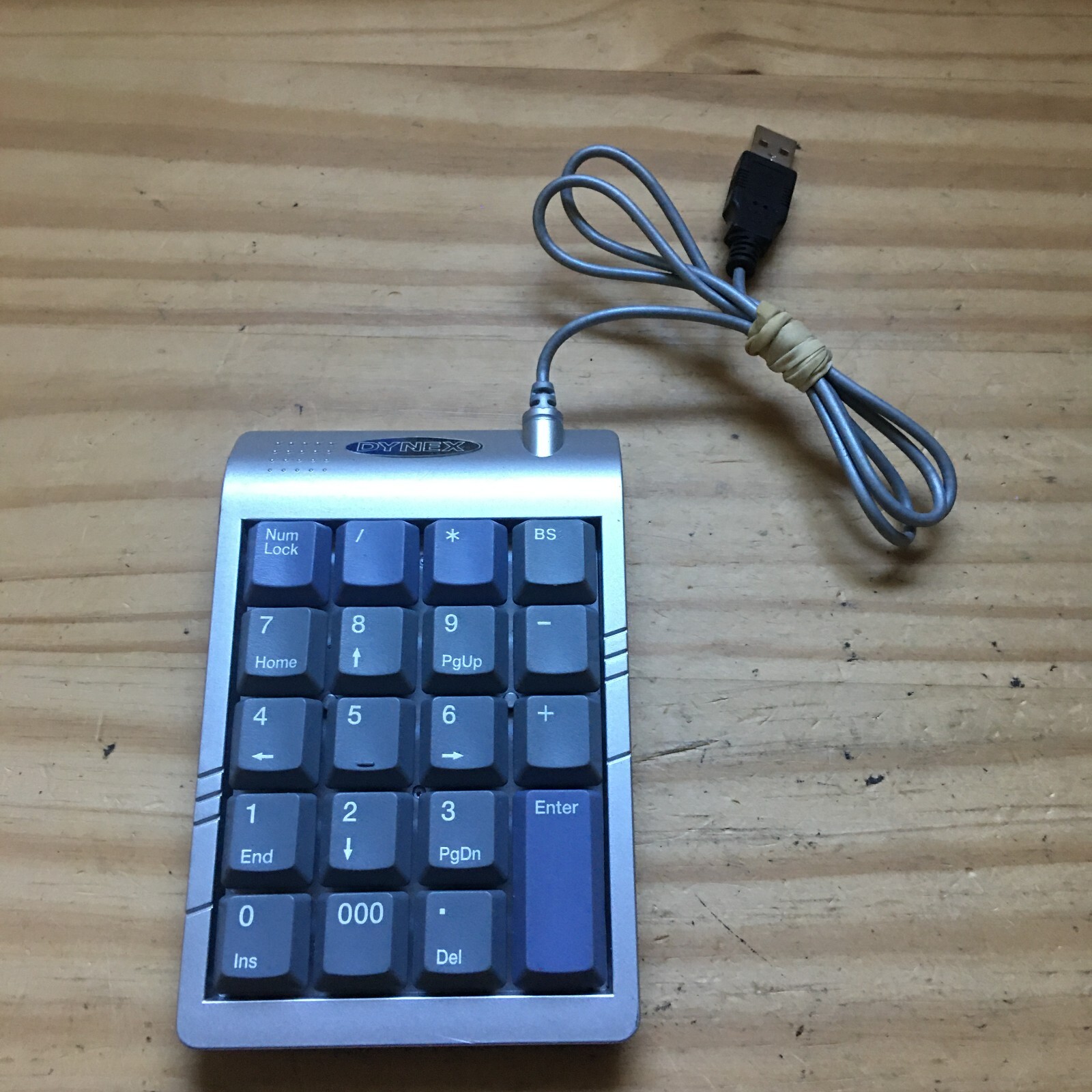 Dynex DX-NBKP20 USB Wired Numbric Keyboard Silver & Black 3.25"W x 5.25"L