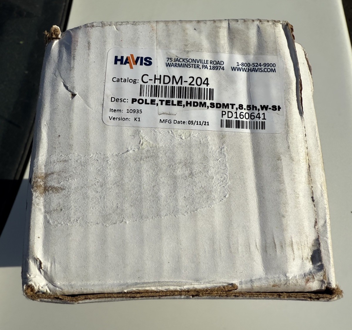 Havis C-HDM-204 8.5" Heavy Duty Telescoping Pole, Side Mount, Short Handle