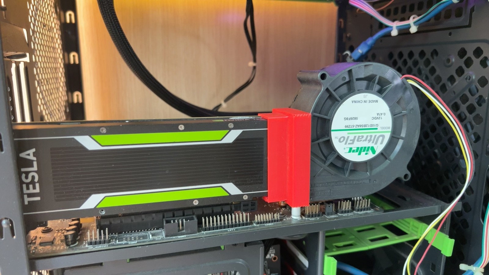 9cm Turbo Cooling Fan Add-on Mod For NVIDIA Tesla P4 M4 T4 GPU