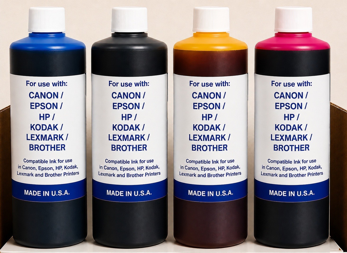 4x1000ml Bulk refill ink for HP Canon Epson Lexmark Dell Brother inkjet printer