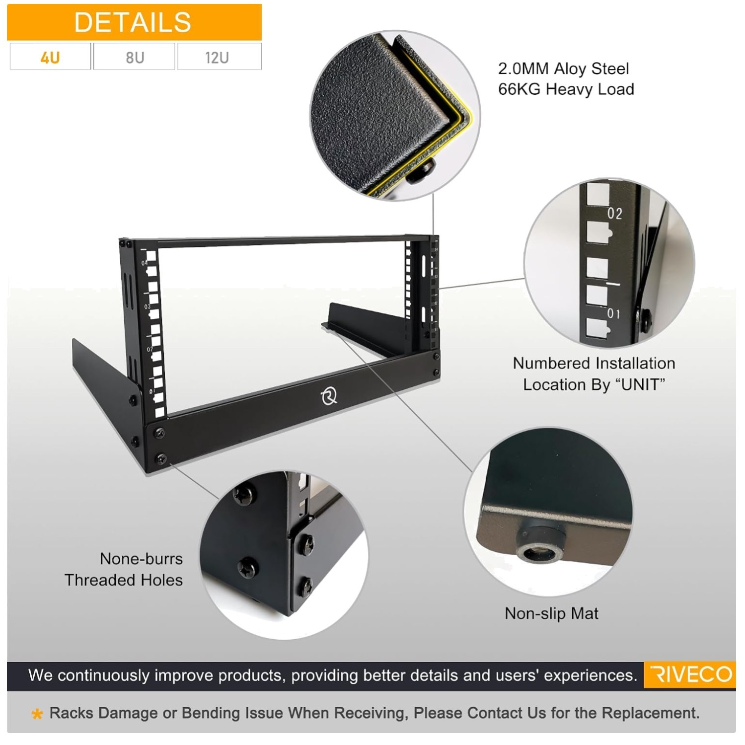 4U Desktop 19" 2 Post Open Frame Rack
