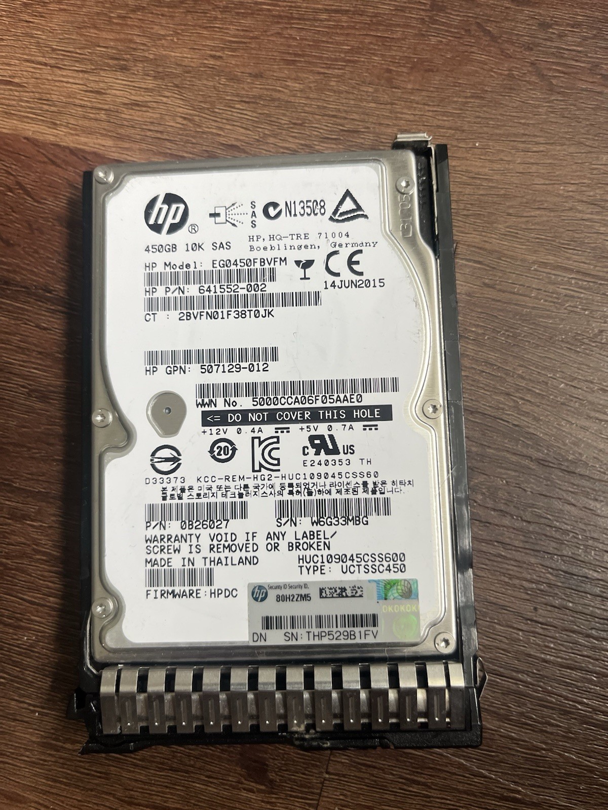 HP 450 GB 641552-002 SAS Hard Drive 