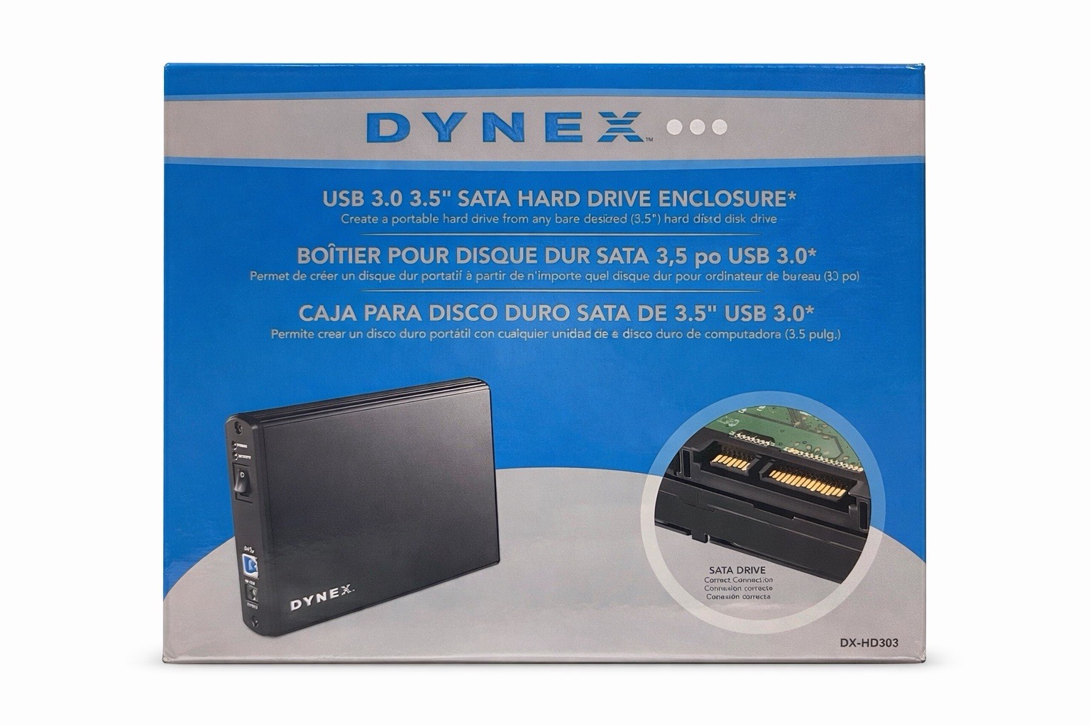 Dynex USB 3.0 3.5” SATA Hard Drive Enclosure NEW Unopened Desktop HDD Case