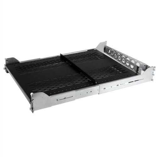 Startech UNISLDSHF19M 2U Vented Sliding Rack Shelf 125lbs Black