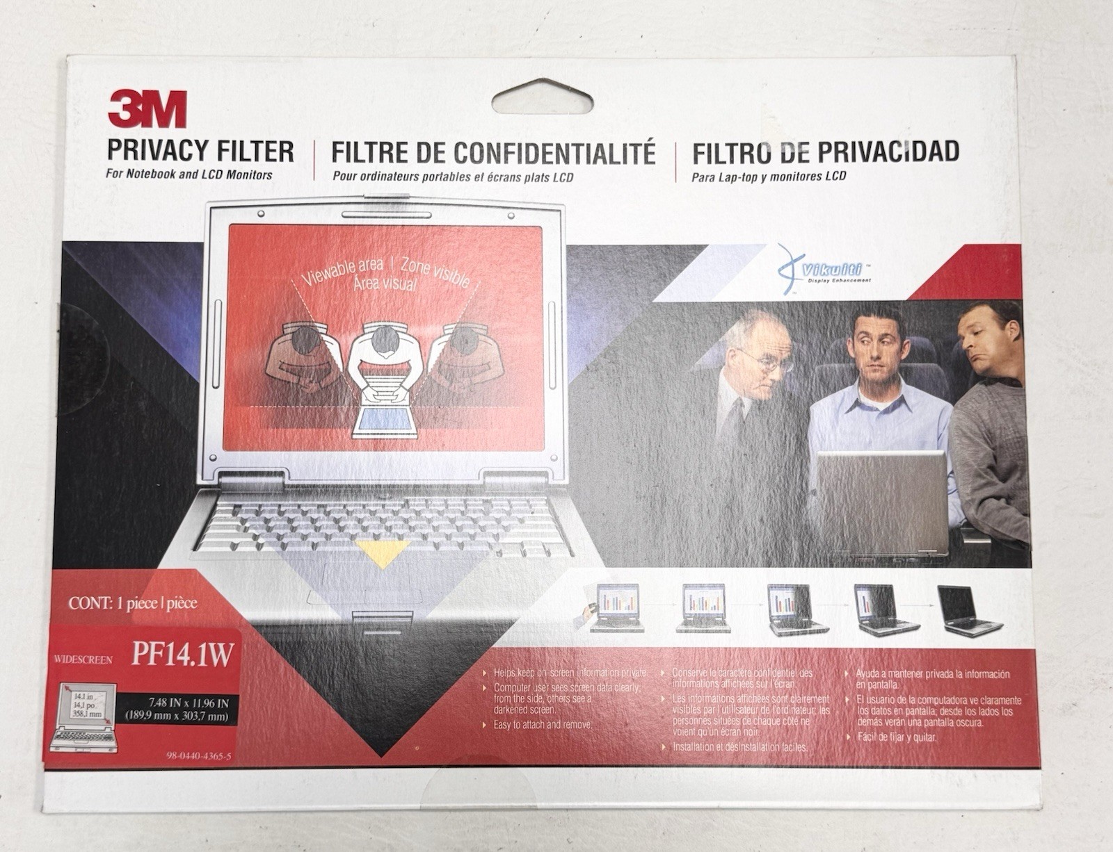 NEW 3M PF14.1W Widescreen Laptop Monitor Privacy Filter 14.1" (7.48in x 11.96in)