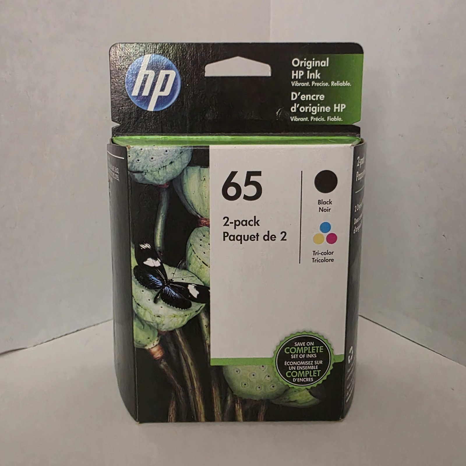 HP 65 Ink Cartridges 2-Pack Black & Color Genuine OEM Exp 03/2021
