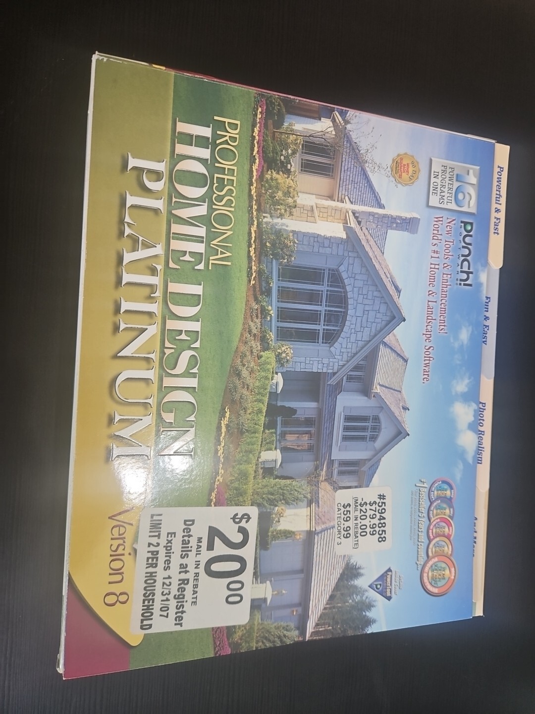 Professional Home Design Platinum Suite Punch Software Version 8 PC CD-Rom 2004