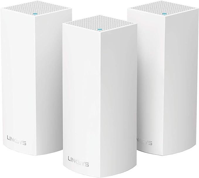 White - Linksys Velop Mesh Home WiFi System AC2200 2.2Gbps WHW0301 3 PACK